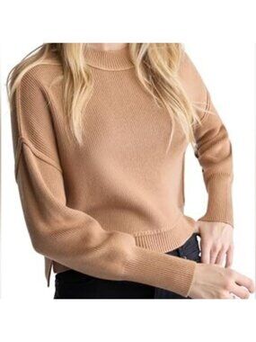 💠Buffalo Seema Dropped Sleeve Loose Fit Cropped Sweater Camel Tan Womens Medium